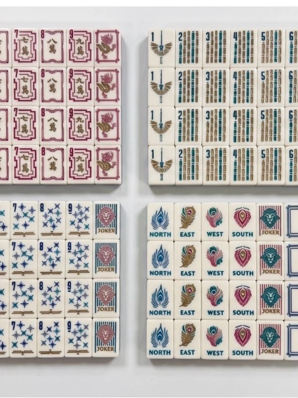 NIB sealed American Mahjong Set 160 Tiles Burgundy Art Deco Acrylic dice - Picture 7 of 14